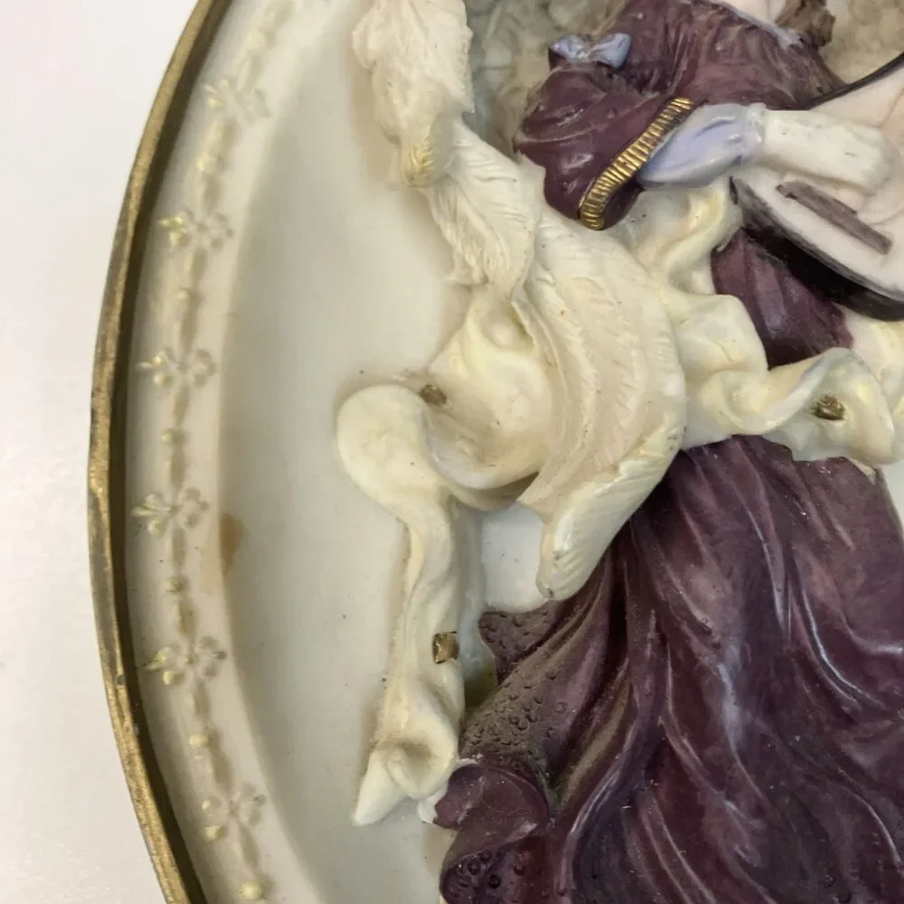 VTG Resin Solid Angel Musical Wall Hanging Art 8.5”x 6” Heavy